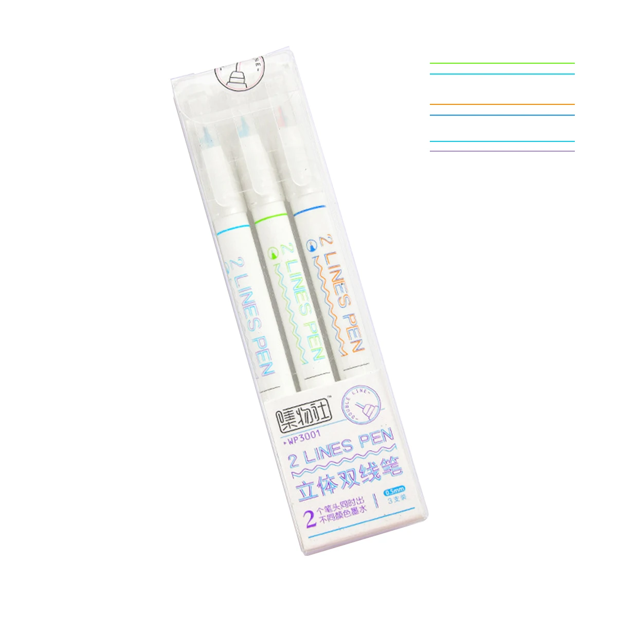 3 шт. две линии гелевая ручка двойные для студентов маркер стерео цветная сделай