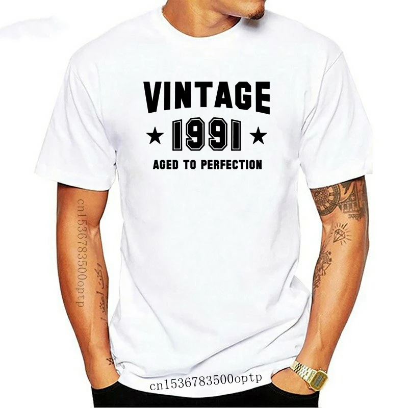 

New Designs Comic 1991 - Aged To Perfection - Birthday T-Shirt Humor Famous Black Vintage Men's Tshirts 2021 Plus Size S-5xl