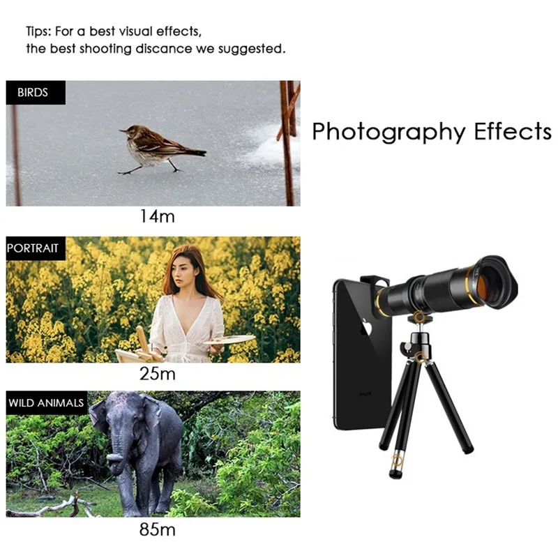 Телеобъектив 38X HD монокулярный телескоп объектив камеры телефона для iPhone Android