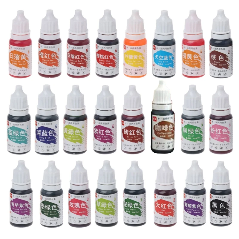 

24 Colors 10ml Natural Ink Food Coloring Cake Pastries Cookies DIY Pigment Kit