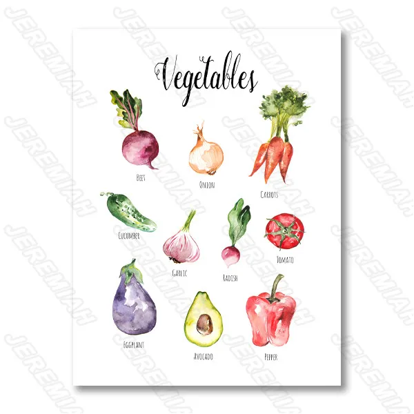 

Pineapple Carrot Fruit Vegetable Poster Nordic Style Wall 1pcs Canvas Canvas Print Painting Modern Living Room Decoration