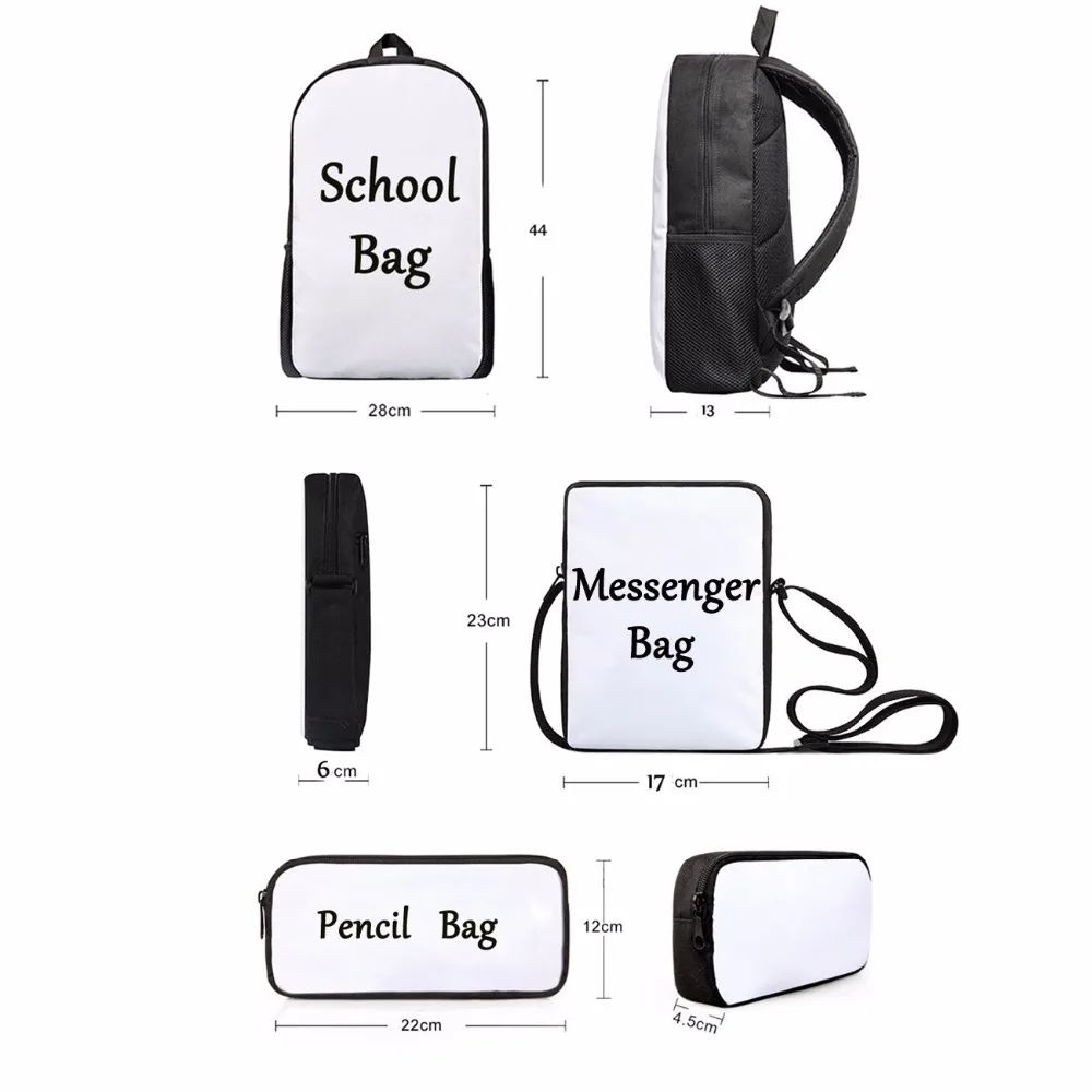 

New Hot Anime Children School Bags Set 3pcs Kids 17-inch Backpack Boys Girls Soft Handle Large Capacity Shoulder Mochila