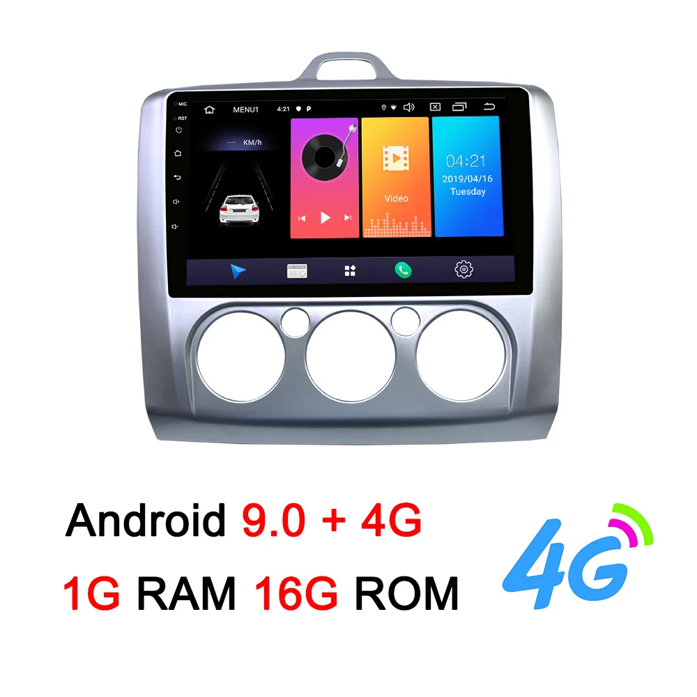 9inch Android 9.0 4G Navivox 2 Din Android 8,1/9,0 Автомобильный мультимедийный gps навигатор для Ford Focus 2 3 2004-2011 Exi MT с WiFi Автомобильный DVD Радио стерео - Цвет: 9inch Android 9.0 4G