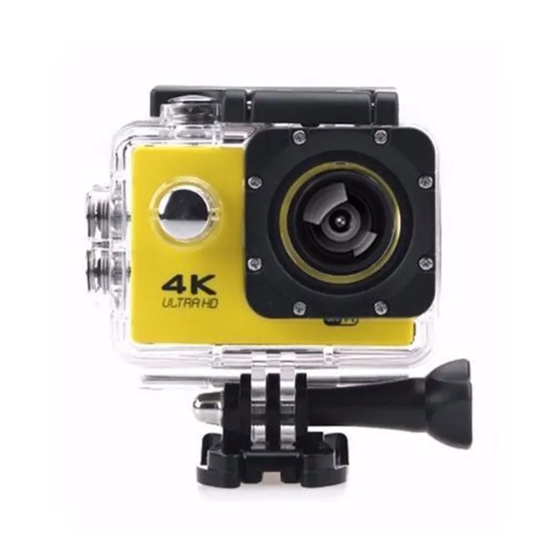 Yellow В формате 4K UHD, с функцией вай фай компактная экшн-камера для Камера 16MP 170 градусов Широкий формат 2 дюймов ЖК-дисплей микро-камера для наружной съемки Водонепроницаемый DV Поддержка Скрытая TF автомобиля - Цвет: Yellow