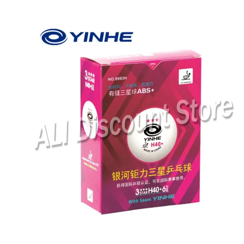 

YINHE Galaxy 3-Star Seamed Table Tennis Balls Plastic 40+ ITTF Approved White Poly Ping Pong Balls