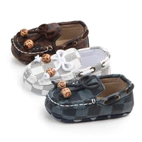 2021 new pu leather shoes toddler shoes lattice baby shoes childrens peas shoes boys and girls shoes