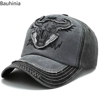 bull head embroidery baseball cap snapback caps men washed cotton casual casquette women fitted hat bone gorra hombre