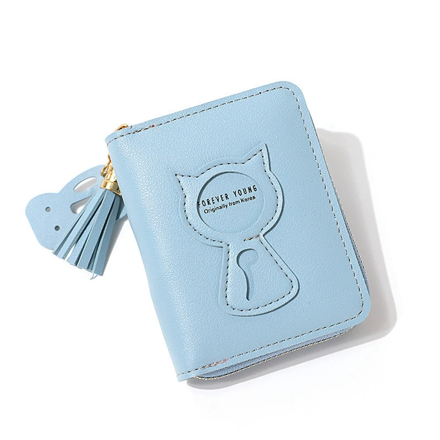 Милый маленький кожаный кошелек с кошкой для женщин роскошный бренд Мини женские