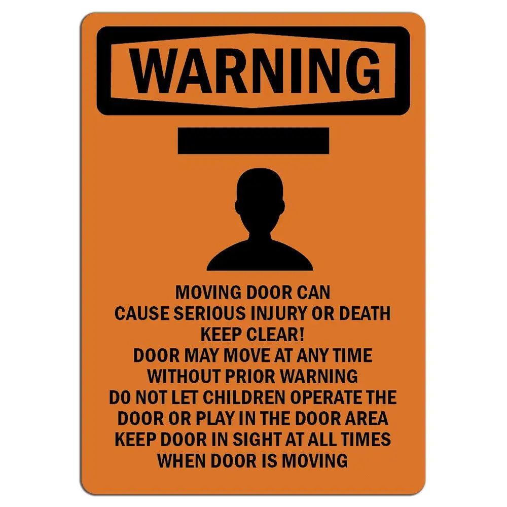 Предупреждение предупреждающих знаков движущаяся дверь может привести к