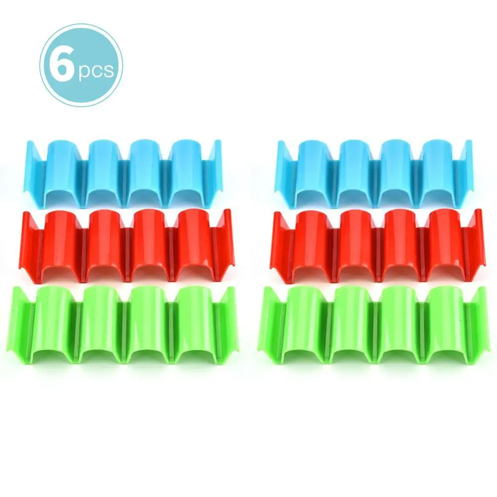 6Pcs Set 6/12Pcs BPA Free Taco подставка держатель лоток печь стойка Dishwash волна Форма держателем для Тако Дисплей стойки Кухня Еда Пособия по кулинарии стойки основа - Цвет: 6Pcs Set