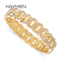 new fashion hip hop chains bracelet cuff bracelet inlaid cz diamonds charm statement bangle chunky bracelet for women men 3303