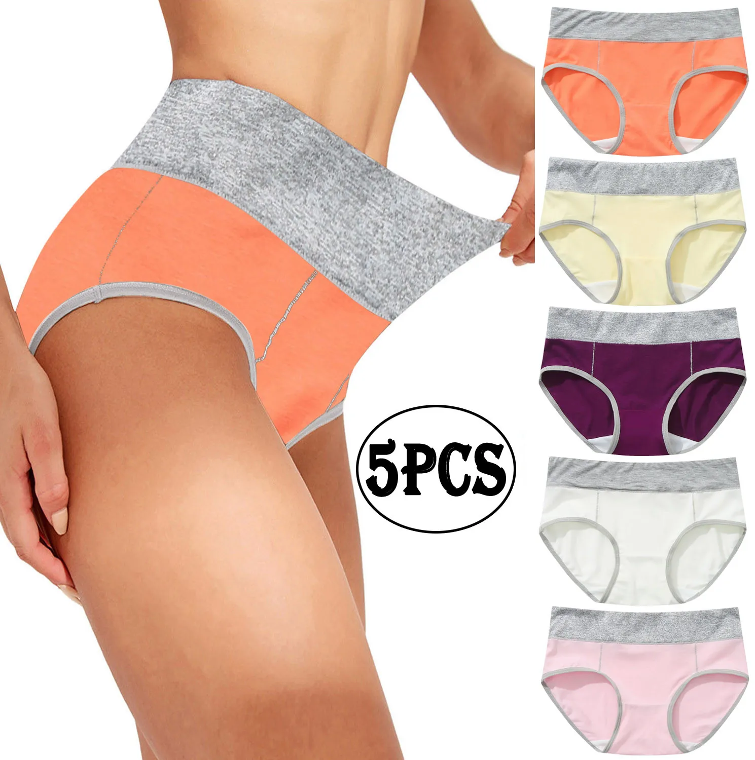 

5pcs Women Patchwork Cotton Briefs Panties Seamless Female Lingerie Daily Underwear bragas para mujeres culottes pour femmes