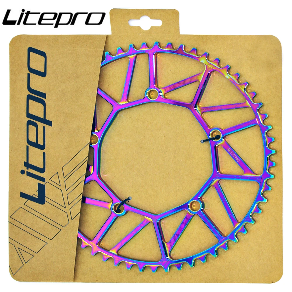 

Litepro Chainring Crankset 130 BCD 46/48/50/52/54T/56T/58T Single Speed Track Bike Wide Narrow Chainwhee Round 130bcd Chainring