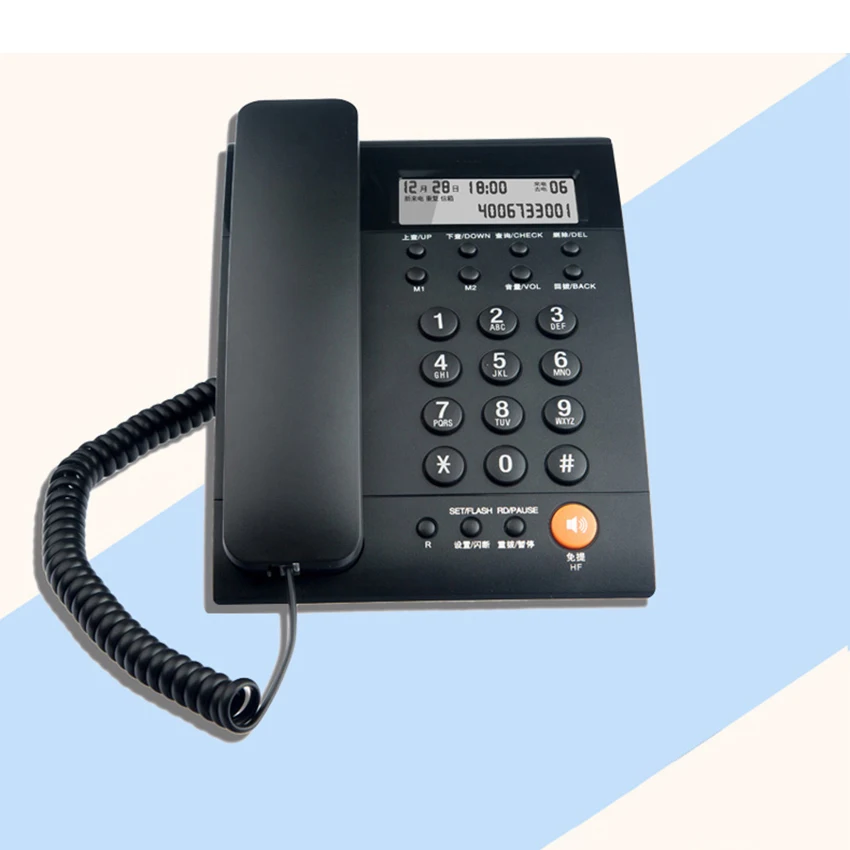 small business office phone with caller id r transfer button adjustable lcd brightness do not disturb corded landline free global shipping