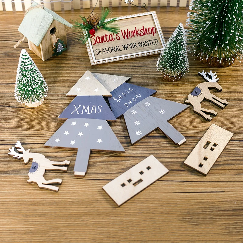 

Wooden Christmas Decorations for Home Christmas Ornaments Xmas Tree Decor Hanging Pendants Elk Xmas Party New Year Navidad