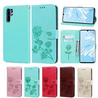 p30 pro fashion rose flower leather flip case for huawei p30 pro funds mobile phone cover for huawei p30 plus capa
