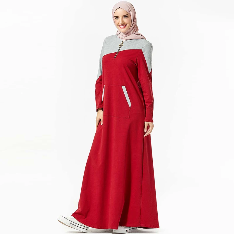 Красное Абая кафтан Дубайский хиджаб мусульманское платье мусульманская одежда