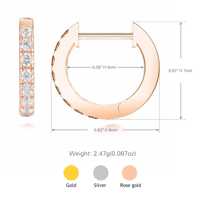 

Huggie Hoop Earrings Cubic Zirconia Cuff Hoop Earrings 14K Gold Plated Small Earring Ear Piercing for Women