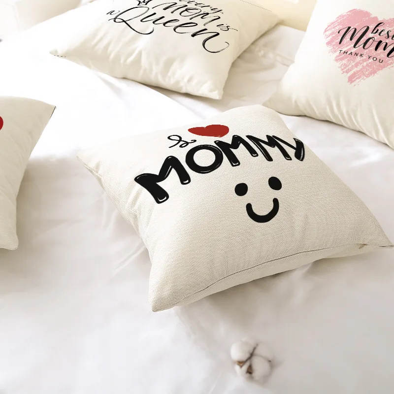 

2021 New Simple Home Decor Cushions Products Mother's Day Gift Pillow Case Linen Sofa Cushion Cover Sofa Pillowcase 45X45cm