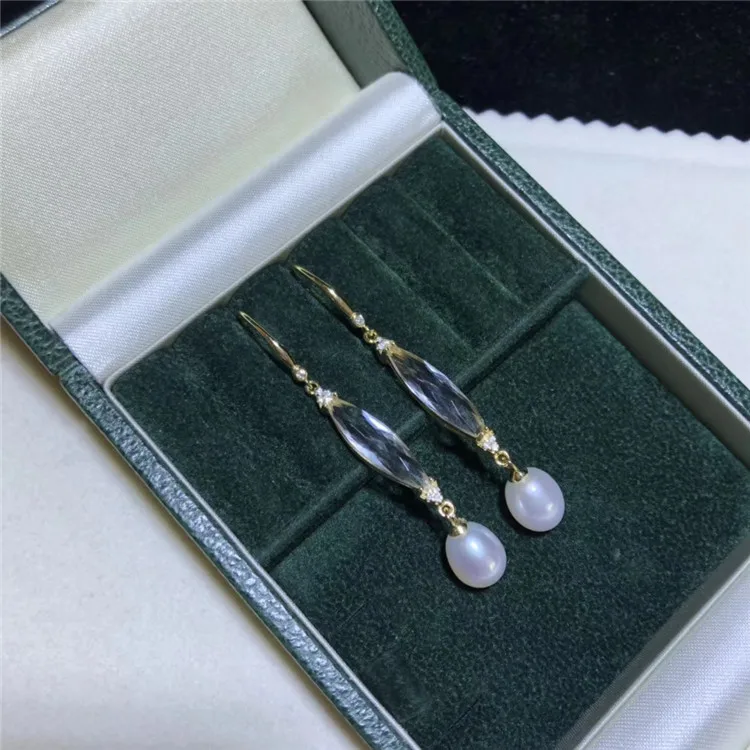 Элегантные длинные серьги с жемчугом S925 Серебряные серьги крючки женские блестки для лака серьги ювелирные изделия подарки для леди