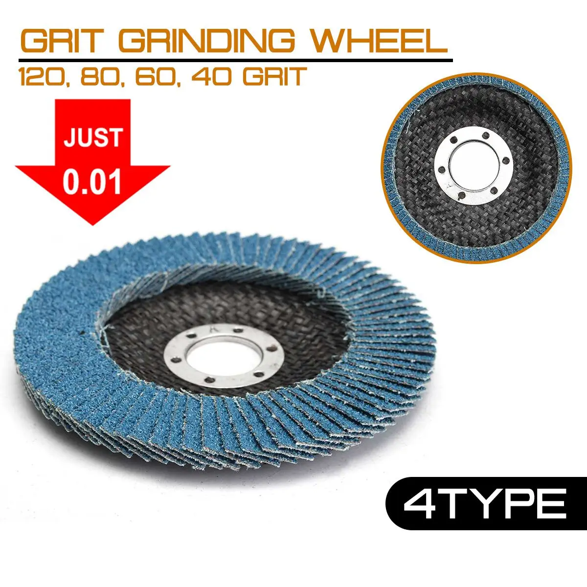 

125mm 13000 rpm 5" Angle Grinder Sanding Tool 40/60/80/120 Grit Grinding Wheel Flap Disc Zirconia Wear Resistance Abrasive Tools