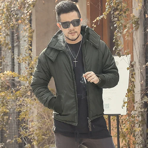 Осень и зима новый высокий стоячий воротник дизайн черный Мужская хлебная Одежда