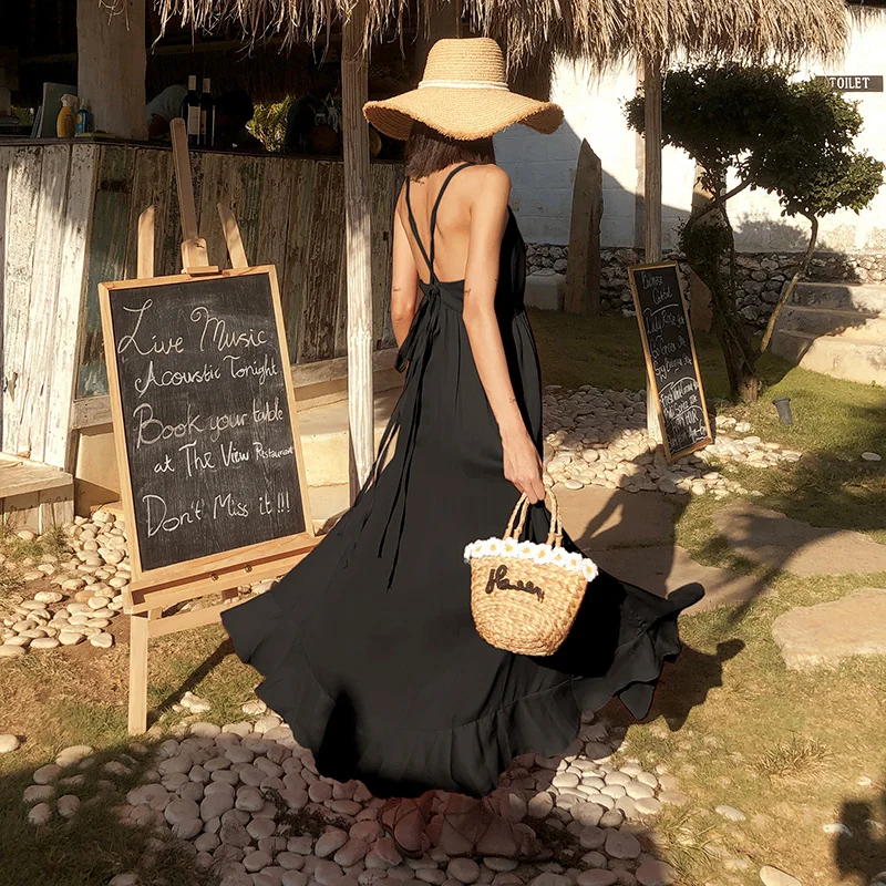 Женское пляжное платье EAD Красное Облегающее Платье на бретелях с открытой