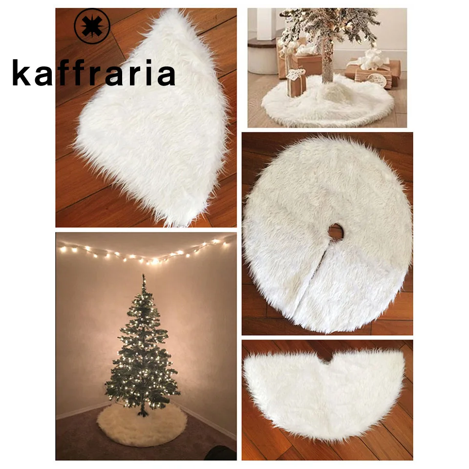 Рождественская елка Декор белая юбка меховая для рождественских украшений