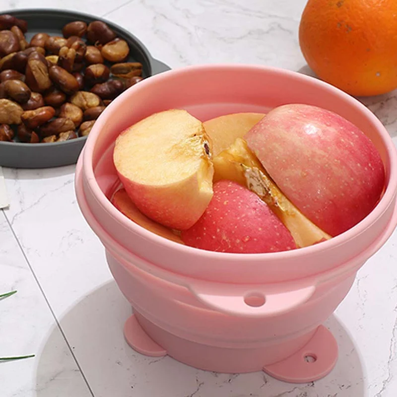 

New Food Grade Silicone Collapsible Portable Bowl Travel Outdoor Activities Can Be Caried With Folding Bowl Home Outdoor Bowl