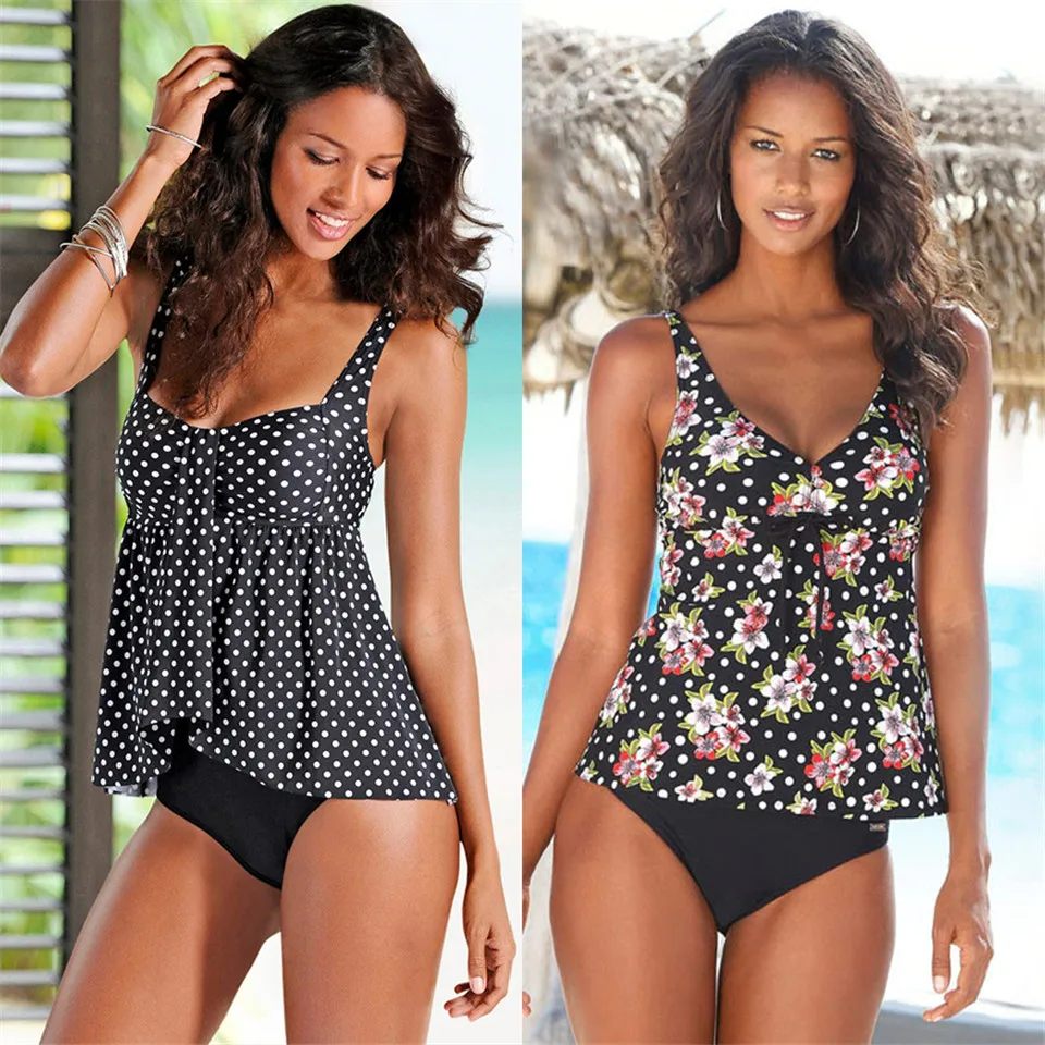 2019 бикини женский купальник большого размера из двух частей танкини винтажный