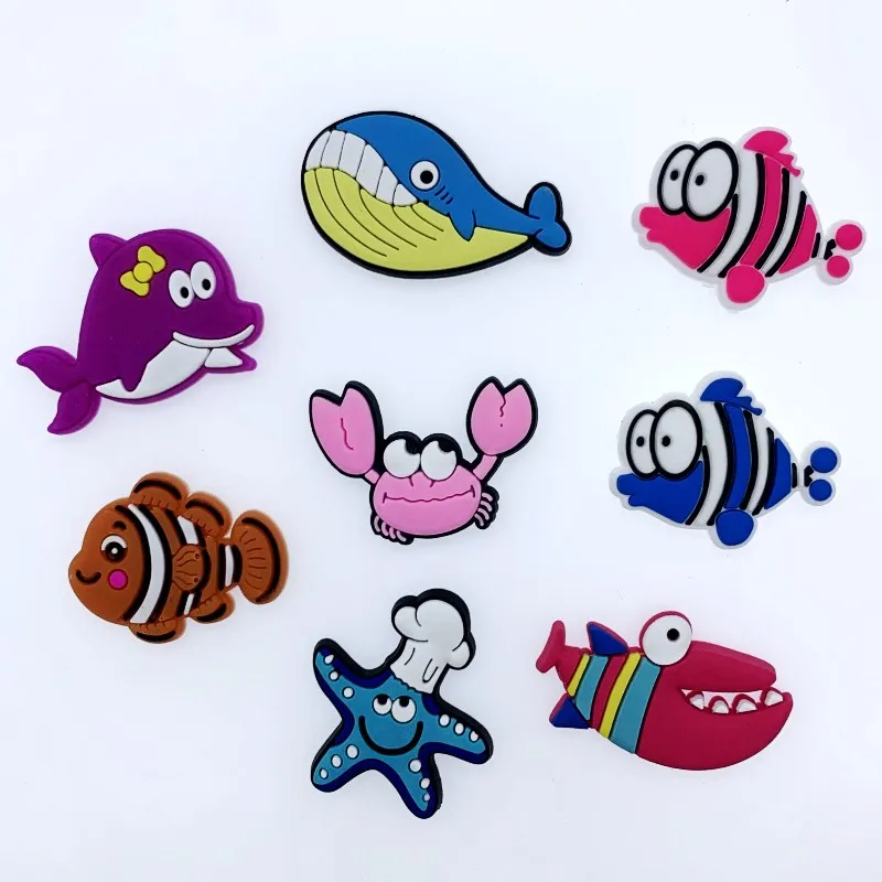 

10 шт., милые мини морские животные, рыба, краб, дельфин, морская звезда, DIY, Flatback, мягкие украшения из ПВХ, домашний аксессуар для детского сада