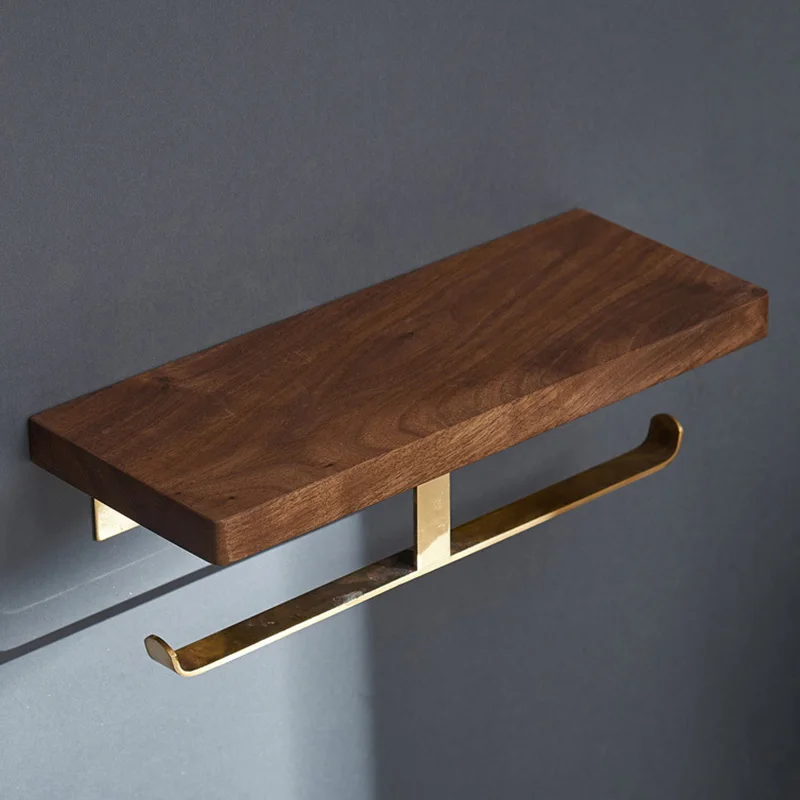 ROVOGO Туалет Бумага держатель с бамбуковая полка двойной для туалетной бумаги