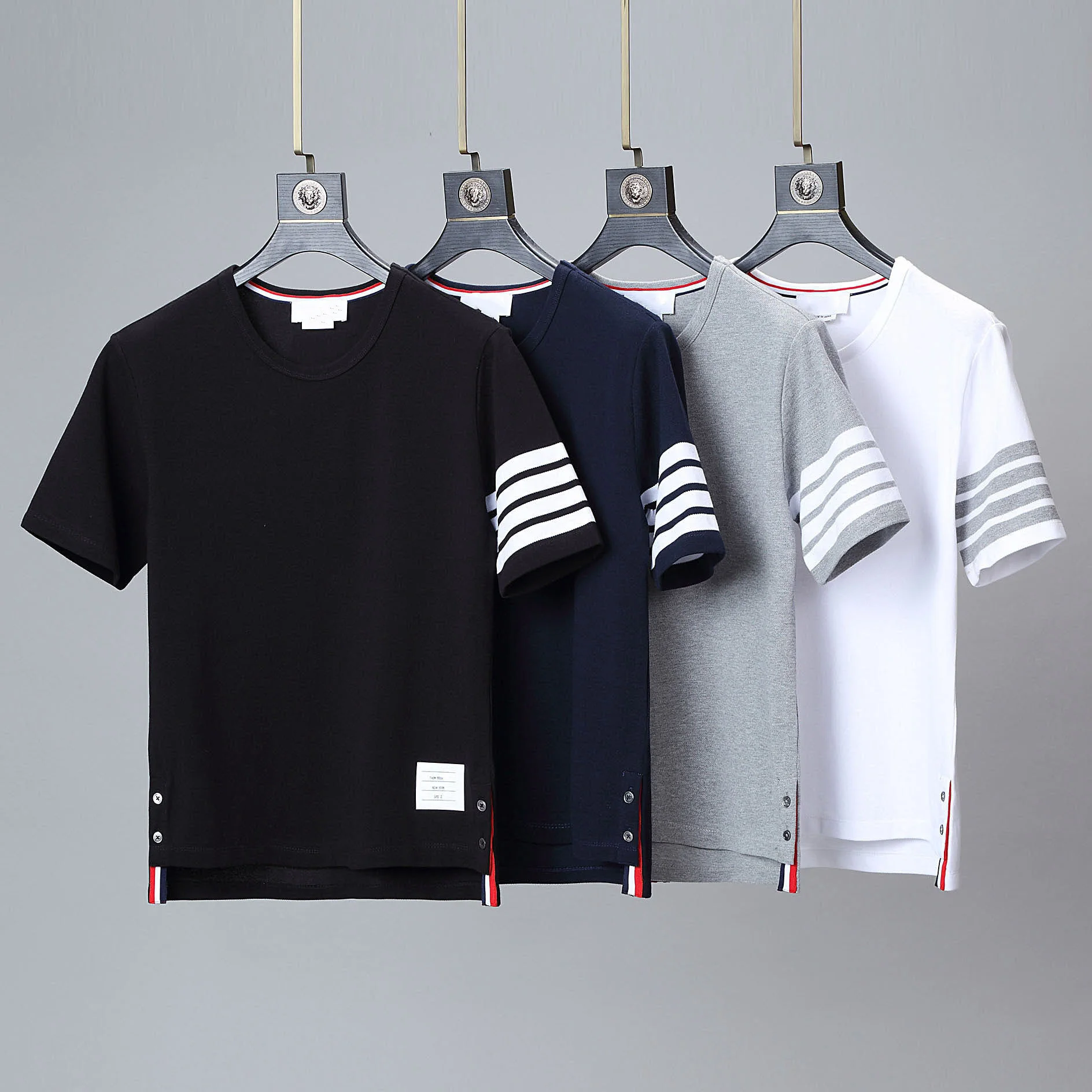 

Футболка мужская хлопковая в полоску, с коротким рукавом, летняя