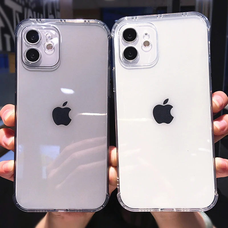 

Clear Silicone Soft TPU Phone Case For iPhone 13 12 Mini 11 Pro X XS Max 8 7 Plus XR SE 2020 Transparent Shockproof Back Cover