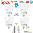 5 шт. Smart Plug Wi-Fi умная розетка ЕС 16A Мощность разъем монитора Функция Времени Smart Home приложение Tuya работает с Alexa Google Home