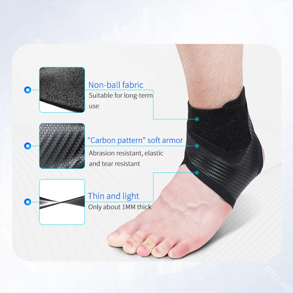 

M/L 3D Pressurized Ankle Support Basketball Volleyball Sports Gym Badminton Ankle Brace Protector With Strap Belt Elastic