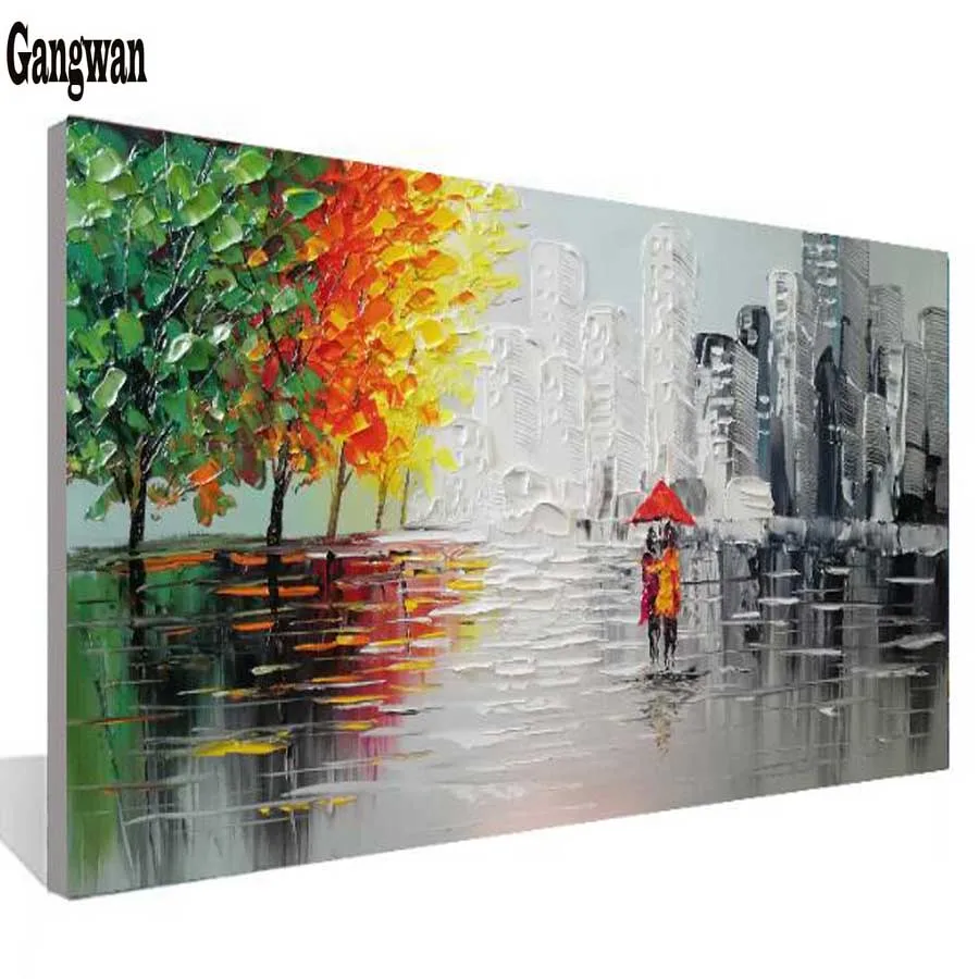 Алмазная живописная абстрактная картина полная квадратная мозаика Пара Дождь