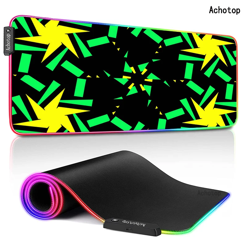 

800x300mm RGB Geometric Oversized Large Extended LED Mousepad Keyboard Desk Mat Gamer Gaming Mouse Pad Rubber Overlock Mouse pad