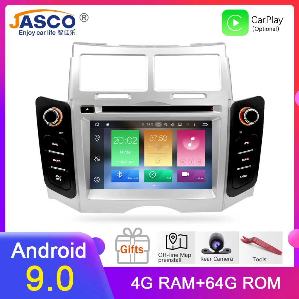 Android 9,0 автомобильный DVD стерео Мультимедийный головной убор для TOYOTA YARIS 2005-2011 Авто ПК радио gps навигация видео аудио 4 г ram 64 г