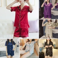 pajamas for women simulated silk pajamas pajamas suit suit short sleeve two piece silk pajamas