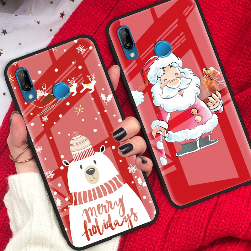 Чехол Merry Christmas Tree из закаленного стекла для huawei P10 P30 Nova 5 4 3 3i P Smart P20 P9 Plus mate 30 20 10 Pro Lite 20X X