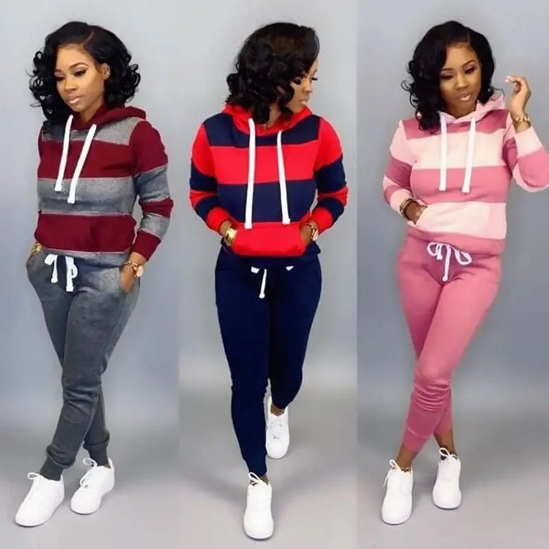 Комплект из двух предметов спортивный костюм для женщин штаны с капюшоном и