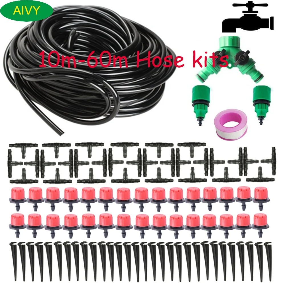 AIVY Automatic Irrigation System, Garden Watering Hose, Micro Drip Irrigation Kit with Adjustable Dripper, Spray Cooling System