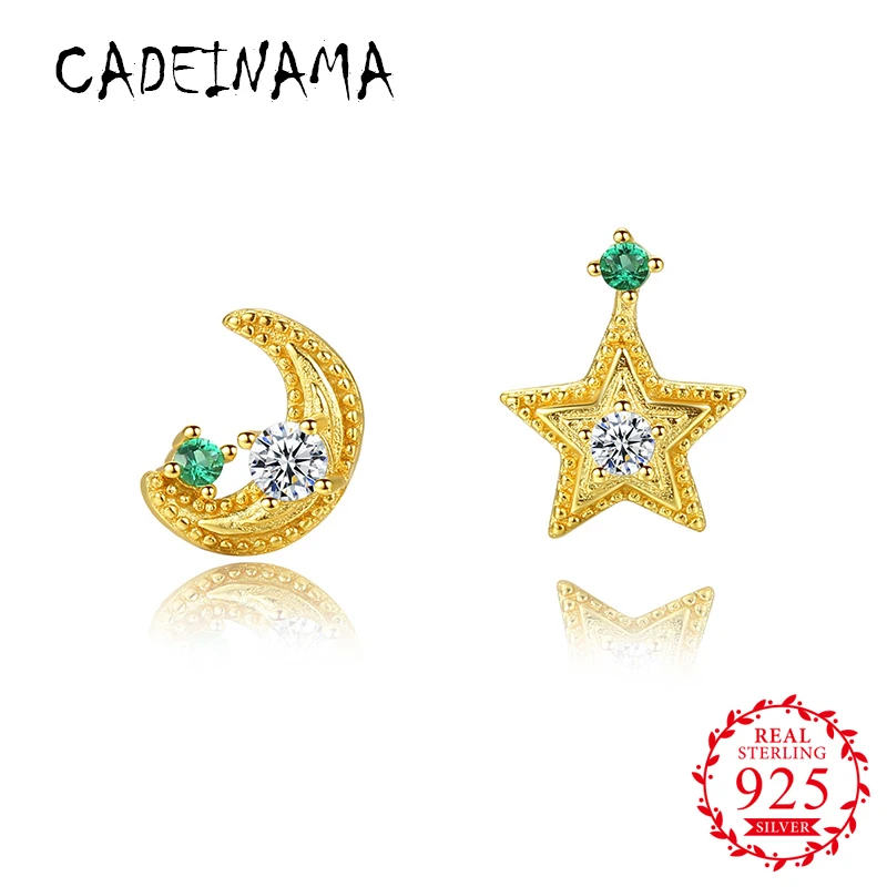 CADEINAMA Модные женские настоящие Твердые 925 пробы серебряные красивые серьги