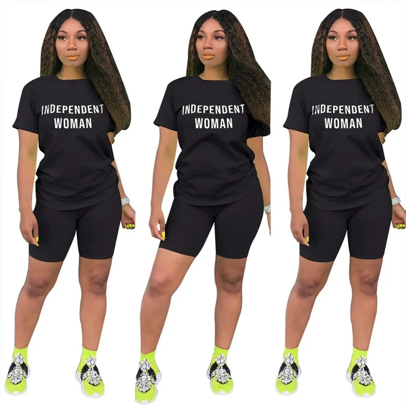 

2 Pcs Women African Tracksuits Casual Sologan Printed Africa Sets Woman Nigerian Clothes Short Sleeve Summer Afro Sport Suits