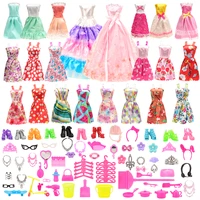 125 pieceset fashion doll clothes 2 long dress 13 short dresses 110 accessories dollhouse furniture kids toys for girl gift