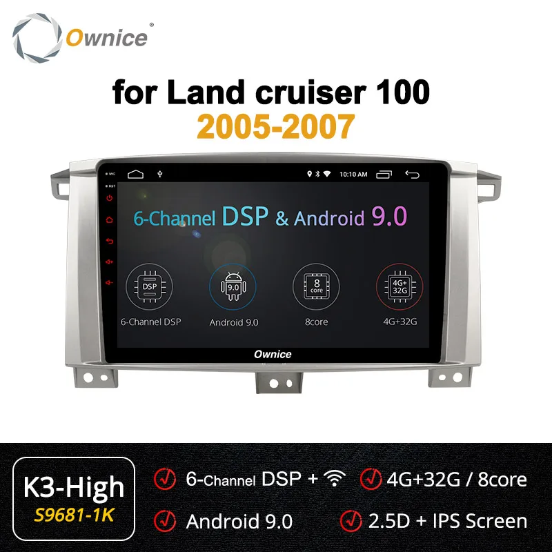 S9681-1 K3 HIGH Ownice K3 K5 K6 8 ядерный Android 8,1 автомобильный Радио DVD gps навигация для Toyota Land cruiser 100 150 LC100/Lexus LX470 2005-2007 - Цвет: S9681-1 K3 HIGH