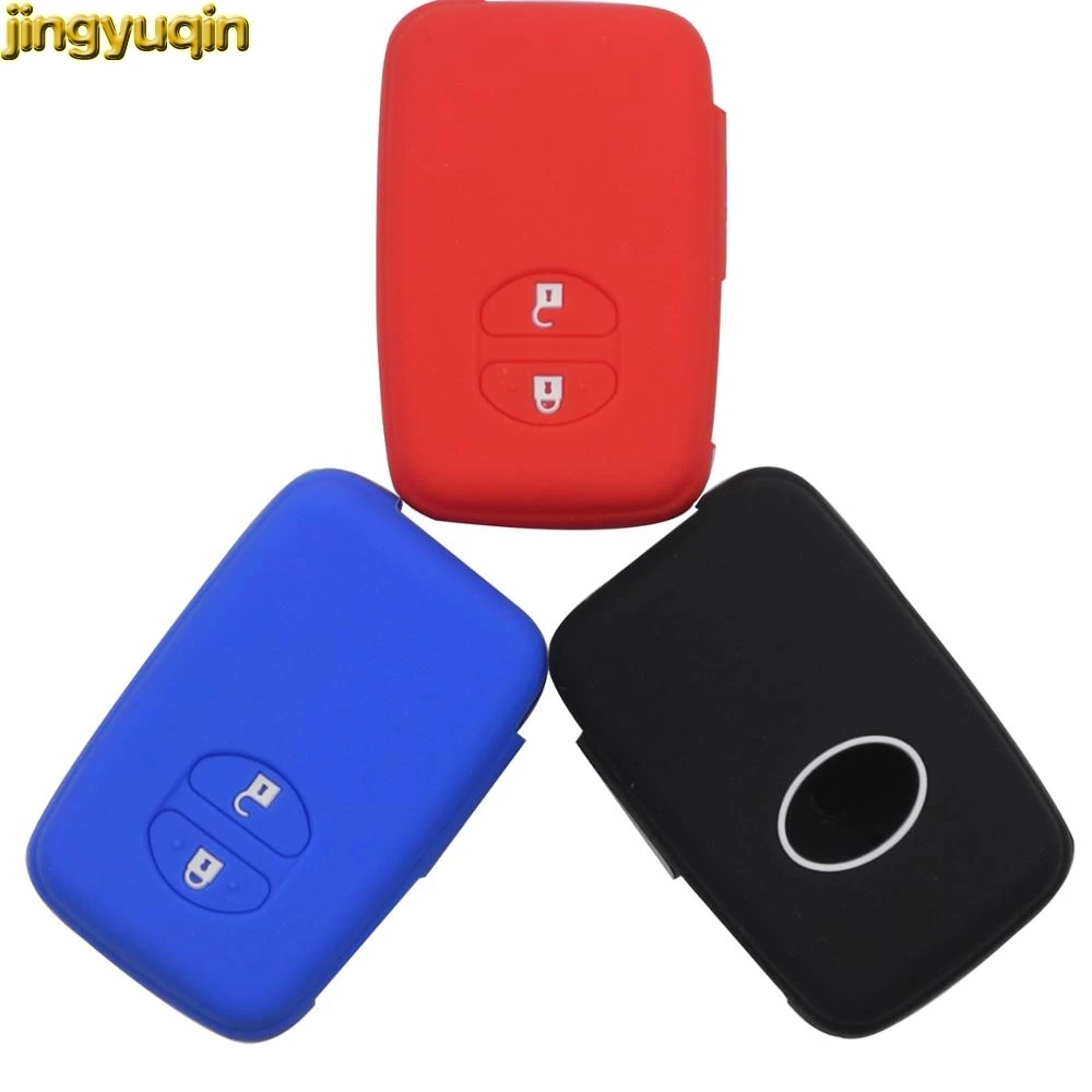 

Jingyuqin 3 Buttons Silicone Remote Car Key Cover Case For Toyota Kamimizu Land Cruiser Camry Highlander Crown Prado Prius