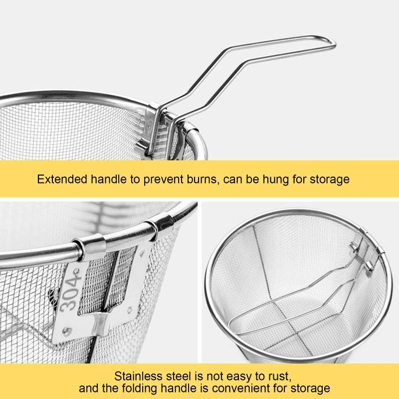 Круглая корзина для жарки фритюрницы из проволочной сетки с французской