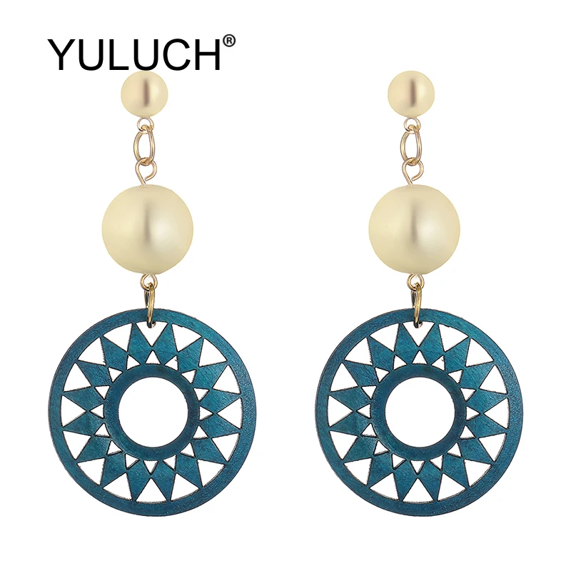 YULUCH этнические африканские индийские Индивидуальные женские синие Черные полые